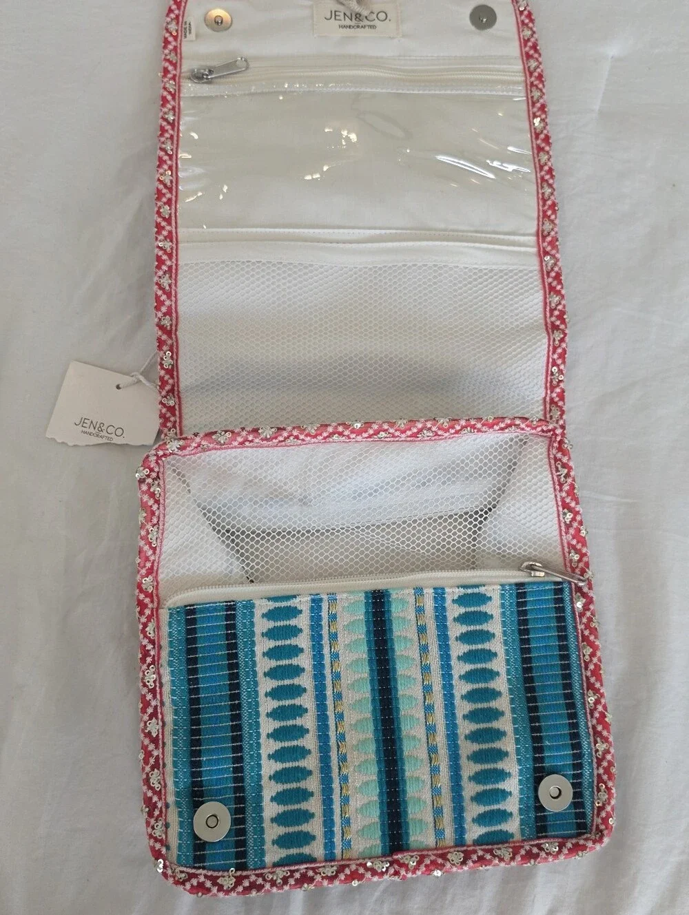 Jen & Co. Mary Grace Cotton Toiletry Bag NWT